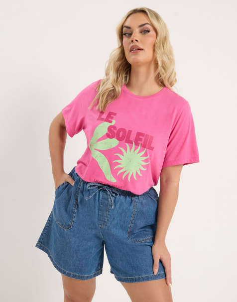 Yours Clothing Denim tie waist shorts in blue - view 1