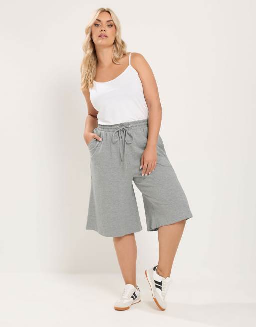 Yours Clothing Drawstring jorts in grey, 2 of 4