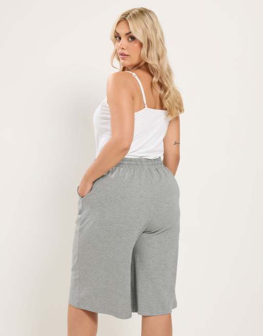 Yours Clothing Drawstring jorts in grey, 3 of 4