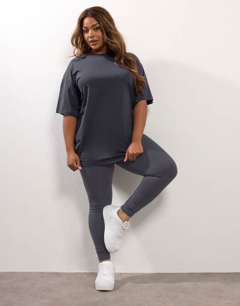 Yours Clothing Elasticated jersey leggings in grey - view 1