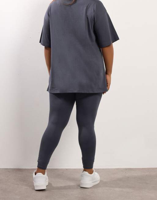 Yours Clothing Elasticated jersey leggings in grey, 4 of 4