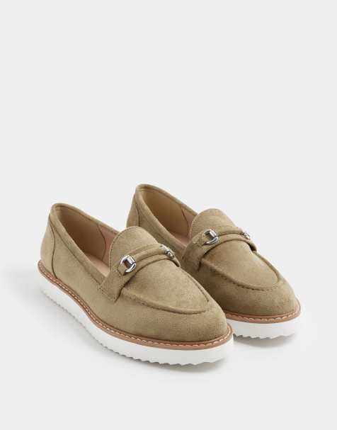 Yours Clothing Faux suede snaffle loafers in wide e fit and extra wide eee fit in natural - view 1