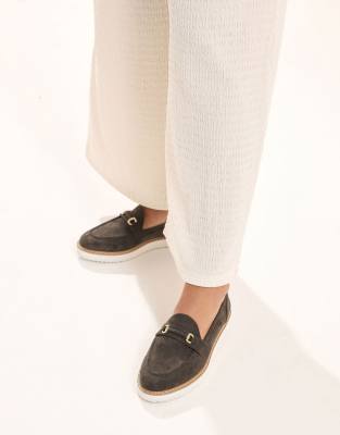  Faux suede snaffle loafers in wide fit and extra wide fit 