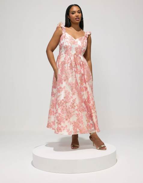 Yours Clothing Floral jacquard maxi dress in white - view 1