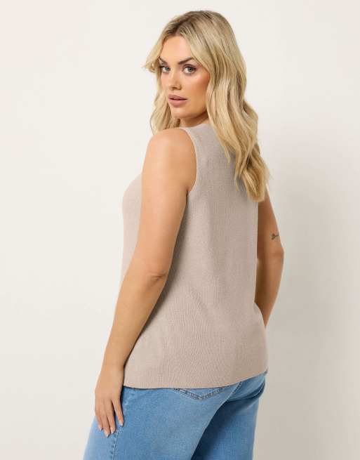 Yours Clothing Knitted waistcoat in natural, 2 of 4