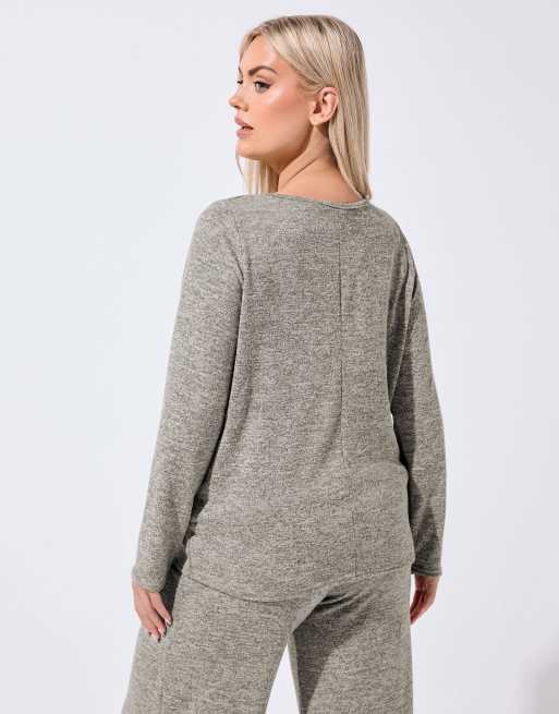 Yours Clothing Long sleeve top in natural, 3 of 4