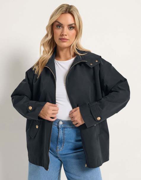 Yours Clothing Military button jacket in blue