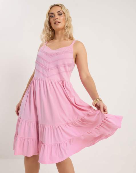 Yours Clothing Mini beach dress in pink - view 1