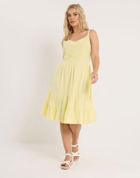 Yours Clothing Mini beach dress in yellow - view 1