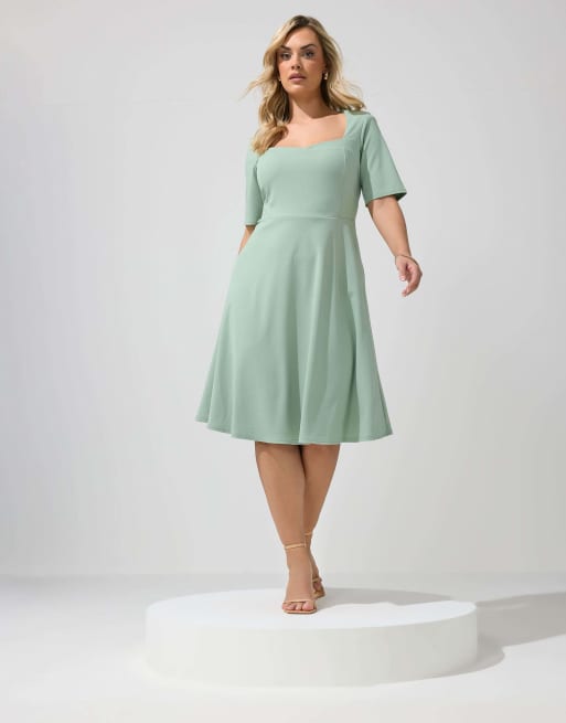 yours clothing skater dress YOURS LONDON Plus Size Green Lace Skater Dress