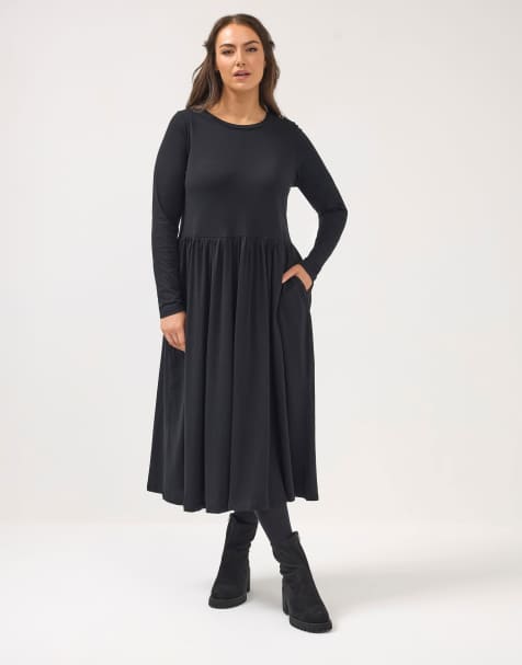 Yours Clothing Peplum maxi dress in black