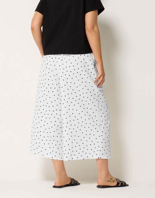 Yours Clothing Polka dot culottes in white, 3 of 4