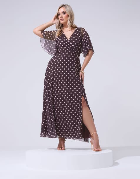 Yours Clothing Polka dot wrap dress in red - view 1