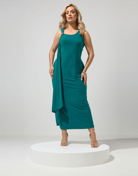 Yours Clothing Sash maxi dress in blue - view 1