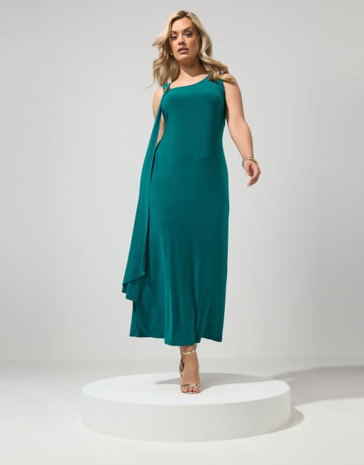 Yours Clothing Sash maxi dress in blue, 2 of 4