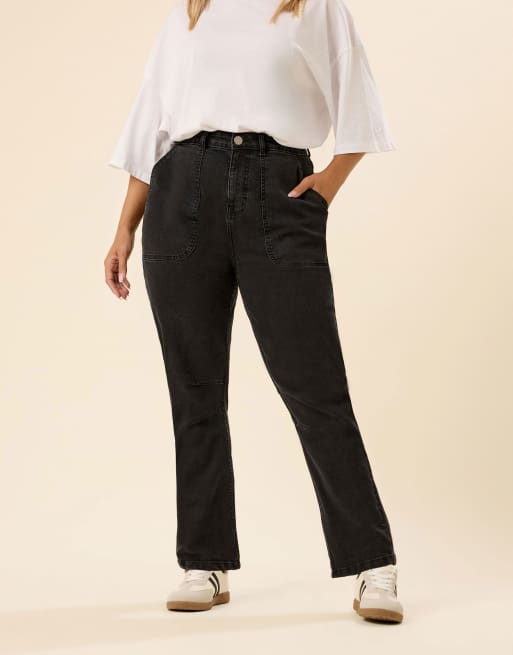 Yours Clothing Slim barrel jeans in black, 3 of 5