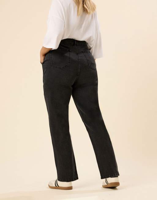 Yours Clothing Slim barrel jeans in black, 4 of 5
