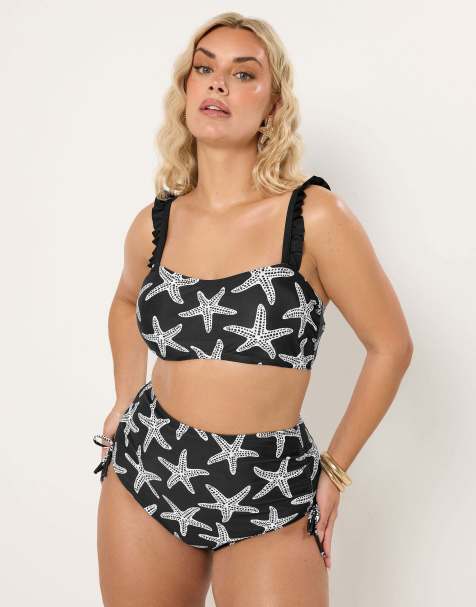 Yours Clothing Starfish tummy control bikini brief and top set - view 1