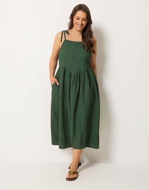 Yours Clothing Strappy midi dress in green