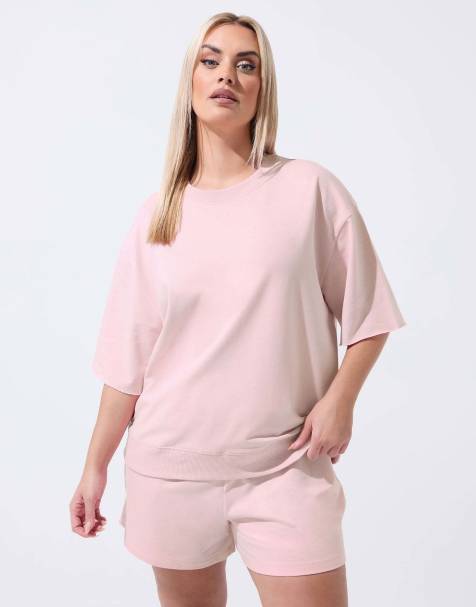 Yours Clothing Sweat t-shirt in pink