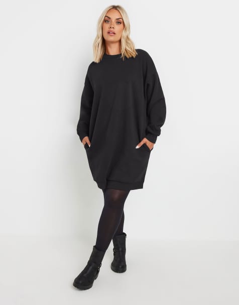 Yours Clothing Sweatshirt dress in black