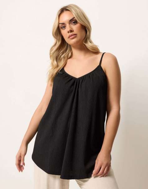 Yours Clothing Swing cami top in black - view 1