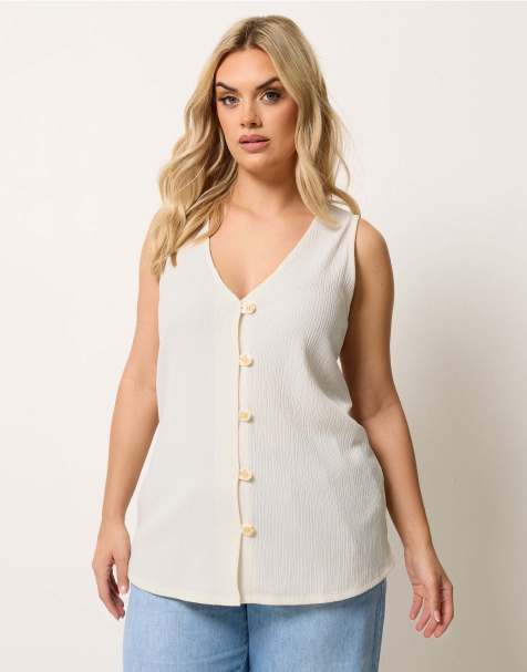 Yours Clothing Textured waistcoat in ivory - view 1