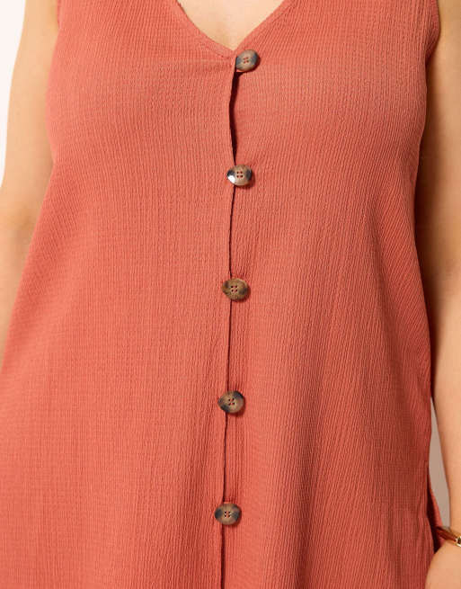 Yours Clothing Textured waistcoat in orange, 4 of 4