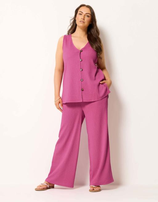 Yours Clothing Textured waistcoat in pink, 2 of 4
