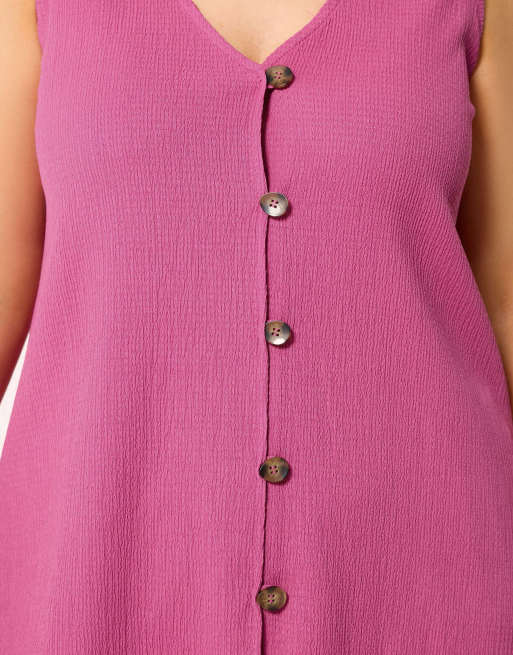 Yours Clothing Textured waistcoat in pink, 4 of 4