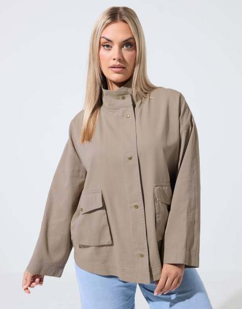 Yours Clothing Utility jacket in brown - view 1
