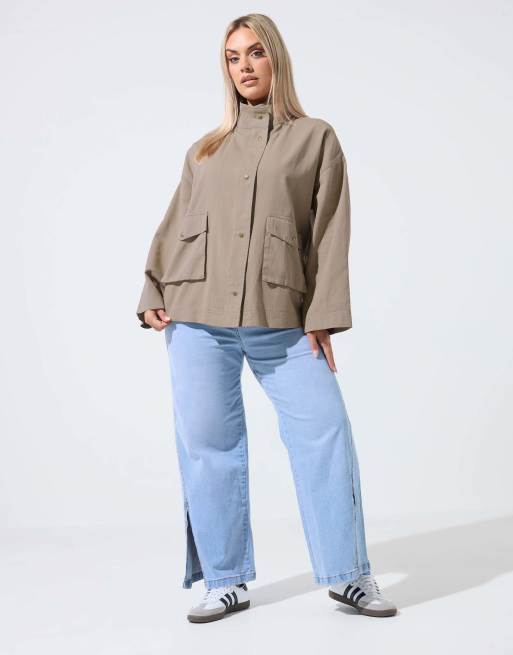 Yours Clothing Utility jacket in brown, 2 of 4