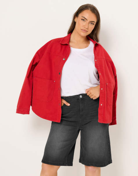 Yours Clothing Washed denim shorts in black