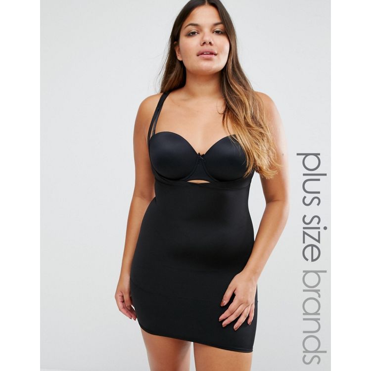 Yours Clothing Wear Your Own Bra Smoothing Slip Dress