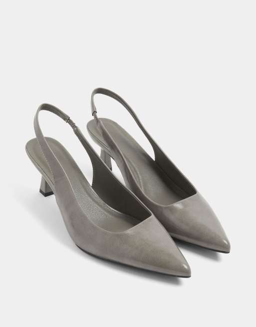 Yours Clothing Wide fit pointed toe heels in grey, 2 of 4