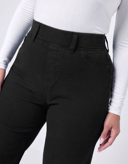 Yours Clothing Wide leg jeggings in black, 3 of 4