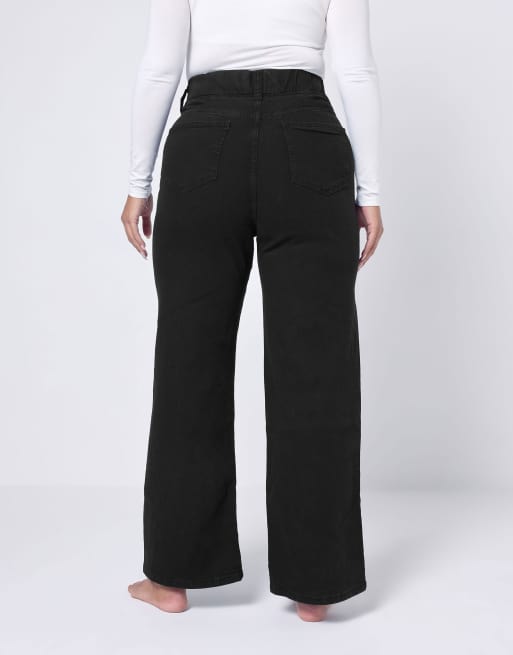 Yours Clothing Wide leg jeggings in black, 4 of 4