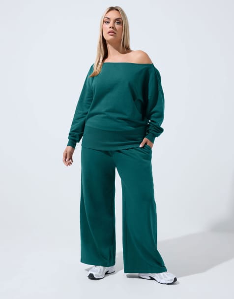 Yours Clothing Wide leg joggers and sweatshirt set - view 1