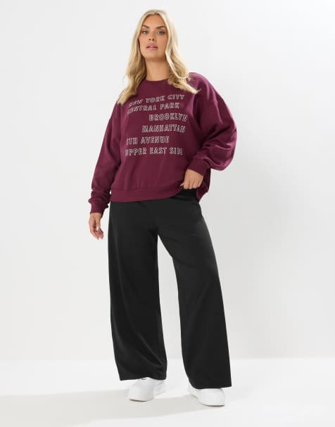 Yours Clothing Wide leg leggings in black - view 1