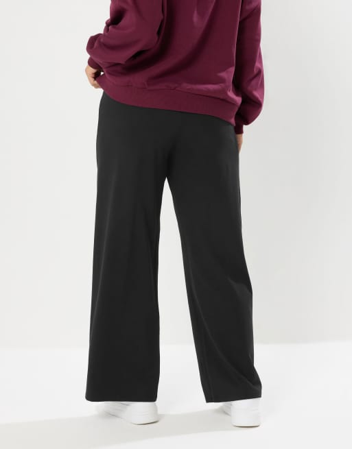Yours Clothing Wide leg leggings in black, 3 of 4