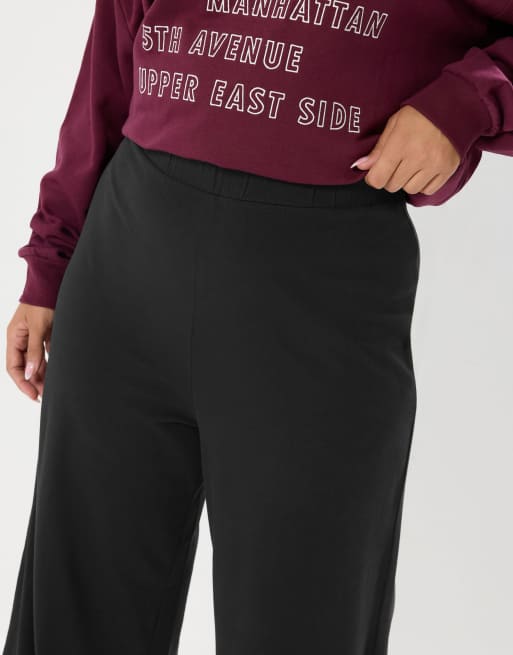 Yours Clothing Wide leg leggings in black, 4 of 4