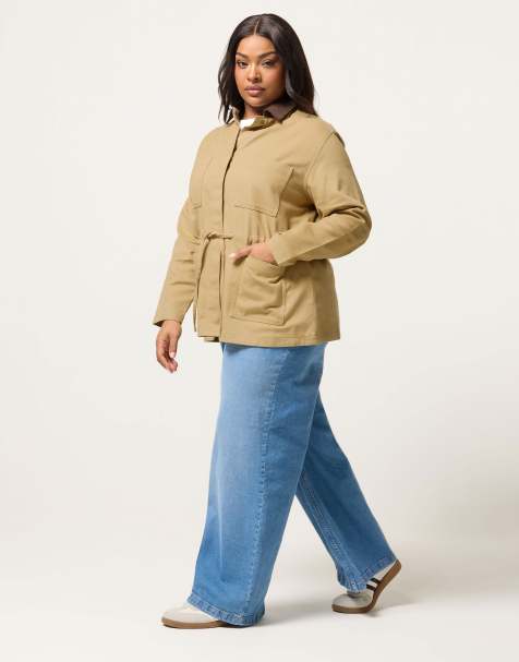 Yours Clothing Woven carpenter jacket in brown