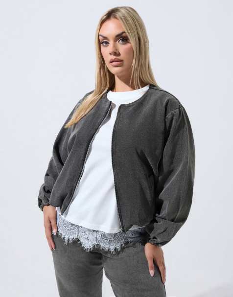Yours Clothing Zip barrel jacket in grey - view 1