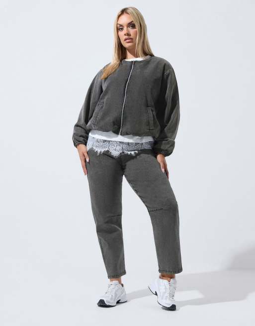 Yours Clothing Zip barrel jacket in grey, 2 of 4