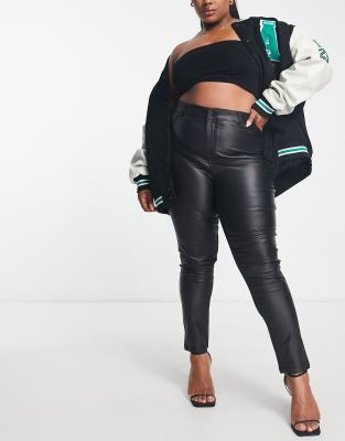 Yours Coated Skinny Jean In Black In Black