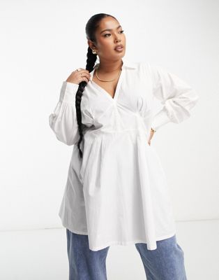 Yours corset shirt in white - ASOS Price Checker