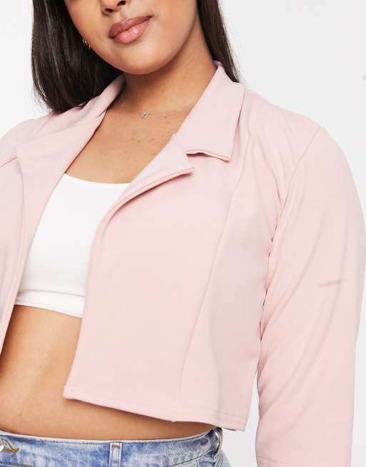 Light pink cropped on sale jacket