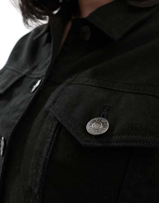 Yours cropped denim jacket in black, 2 of 4