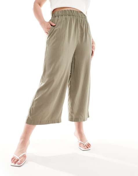 Yours - Culotte met wijde pijpen in groen - view 1