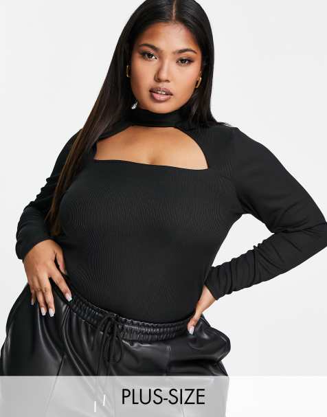 YOURS Curve Plus Size Black Lettuce Edge Tunic Dress